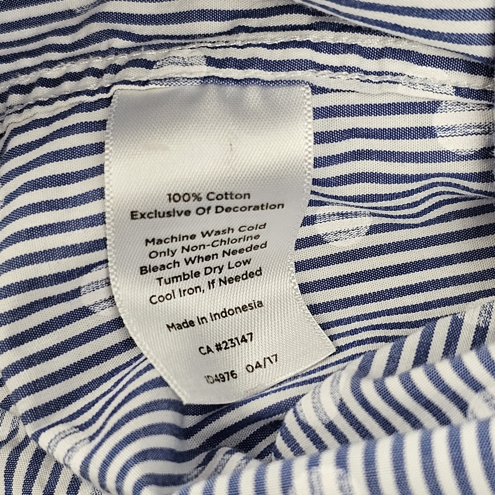 TALBOTS Striped Polka-dot Button-Down Shirt - Picture 11 of 13